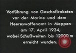 Standbild Projektil Raketen Deutschland, 1934, aus Sekunde 58 historischem Filmmaterial Videoclip 65675024393
