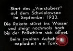 Standbild Testen Raketen auf Schwielowsee Deutschland, 1933, aus Sekunde 3 historischem Filmmaterial Videoclip 65675024413