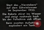 Standbild Testen Raketen auf Schwielowsee Deutschland, 1933, aus Sekunde 7 historischem Filmmaterial Videoclip 65675024413