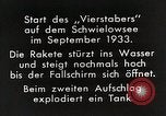 Standbild Testen Raketen auf Schwielowsee Deutschland, 1933, aus Sekunde 11 historischem Filmmaterial Videoclip 65675024413