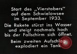 Standbild Testen Raketen auf Schwielowsee Deutschland, 1933, aus Sekunde 12 historischem Filmmaterial Videoclip 65675024413