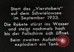 Standbild Testen Raketen auf Schwielowsee Deutschland, 1933, aus Sekunde 15 historischem Filmmaterial Videoclip 65675024413