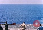 Standbild US Marine Corps UH 34D Hubschrauber landet auf Deck Cape Canaveral Florida USA, 1962, aus Sekunde 4 historischem Filmmaterial Videoclip 65675024593