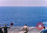 Standbild US Marine Corps UH 34D Hubschrauber landet auf Deck Cape Canaveral Florida USA, 1962, aus Sekunde 7 historischem Filmmaterial Videoclip 65675024593