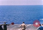 Standbild US Marine Corps UH 34D Hubschrauber landet auf Deck Cape Canaveral Florida USA, 1962, aus Sekunde 9 historischem Filmmaterial Videoclip 65675024593