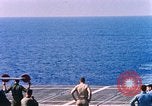 Standbild US Marine Corps UH 34D Hubschrauber landet auf Deck Cape Canaveral Florida USA, 1962, aus Sekunde 10 historischem Filmmaterial Videoclip 65675024593