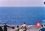 Standbild US Marine Corps UH 34D Hubschrauber landet auf Deck Cape Canaveral Florida USA, 1962, aus Sekunde 12 historischem Filmmaterial Videoclip 65675024593
