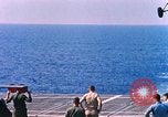 Standbild US Marine Corps UH 34D Hubschrauber landet auf Deck Cape Canaveral Florida USA, 1962, aus Sekunde 14 historischem Filmmaterial Videoclip 65675024593