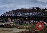 Image of steel shell of hangar Japan, 1945, second 41 stock footage video 65675024855