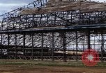 Image of steel shell of hangar Japan, 1945, second 52 stock footage video 65675024855