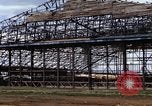 Image of steel shell of hangar Japan, 1945, second 53 stock footage video 65675024855