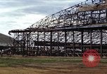 Image of steel shell of hangar Japan, 1945, second 55 stock footage video 65675024855