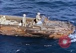 Image of U.S. wounded transported by boat from Okinawa battlefield Pacific Ocean, 1945, second 7 stock footage video 65675024978