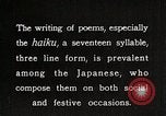 Image of Poet Composing Haiku Poem Japan, 1935, second 15 stock footage video 65675025125
