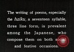 Image of Poet Composing Haiku Poem Japan, 1935, second 19 stock footage video 65675025125