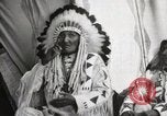 Image of Blackfoot Native American Indian Chief Mountain Chief Fort Browning Montana USA, 1930, second 14 stock footage video 65675025303