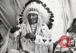 Image of Blackfoot Native American Indian Chief Mountain Chief Fort Browning Montana USA, 1930, second 21 stock footage video 65675025303