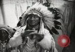 Image of Arapahoe Native American Indian Chief Tom White Horse Fort Browning Montana USA, 1930, second 13 stock footage video 65675025305
