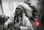 Image of Arapahoe Native American Indian Chief Tom White Horse Fort Browning Montana USA, 1930, second 16 stock footage video 65675025305