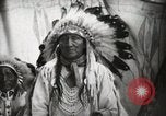 Image of Arapahoe Native American Indian Chief Tom White Horse Fort Browning Montana USA, 1930, second 21 stock footage video 65675025305