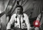 Image of Native American Indian Chief Little Plume of Piegan tribe Fort Browning Montana USA, 1930, second 23 stock footage video 65675025307