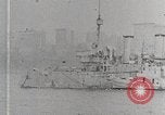 Image of New York Harbor and Brooklyn Bridge seen from steamship New York City USA, 1917, second 58 stock footage video 65675025400