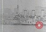 Image of New York Harbor and Brooklyn Bridge seen from steamship New York City USA, 1917, second 60 stock footage video 65675025400