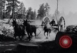 Image of large wheeled rig hauling cut logs United States USA, 1920, second 8 stock footage video 65675025658