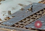 Image of Assembly of bottom shells for Liberty ship during World War 2 California United States USA, 1942, second 47 stock footage video 65675025792
