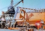 Image of Lower section of fore peak put in place on Liberty ship  California United States USA, 1942, second 27 stock footage video 65675025796