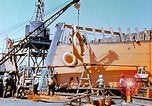 Image of Lower section of fore peak put in place on Liberty ship  California United States USA, 1942, second 28 stock footage video 65675025796