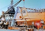 Image of Lower section of fore peak put in place on Liberty ship  California United States USA, 1942, second 31 stock footage video 65675025796