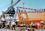 Image of Lower section of fore peak put in place on Liberty ship  California United States USA, 1942, second 34 stock footage video 65675025796