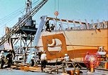 Image of Lower section of fore peak put in place on Liberty ship  California United States USA, 1942, second 37 stock footage video 65675025796
