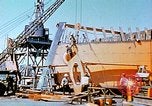 Image of Lower section of fore peak put in place on Liberty ship  California United States USA, 1942, second 42 stock footage video 65675025796