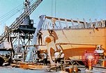 Image of Lower section of fore peak put in place on Liberty ship  California United States USA, 1942, second 46 stock footage video 65675025796