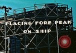 Image of Lower section of fore peak put in place on Liberty ship  California United States USA, 1942, second 50 stock footage video 65675025796