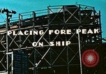 Image of Lower section of fore peak put in place on Liberty ship  California United States USA, 1942, second 52 stock footage video 65675025796