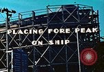 Image of Lower section of fore peak put in place on Liberty ship  California United States USA, 1942, second 53 stock footage video 65675025796