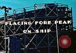Image of Lower section of fore peak put in place on Liberty ship  California United States USA, 1942, second 54 stock footage video 65675025796