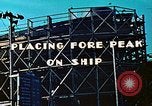 Image of Lower section of fore peak put in place on Liberty ship  California United States USA, 1942, second 55 stock footage video 65675025796