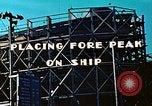 Image of Lower section of fore peak put in place on Liberty ship  California United States USA, 1942, second 57 stock footage video 65675025796