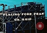 Image of Lower section of fore peak put in place on Liberty ship  California United States USA, 1942, second 59 stock footage video 65675025796