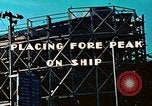 Image of Lower section of fore peak put in place on Liberty ship  California United States USA, 1942, second 60 stock footage video 65675025796