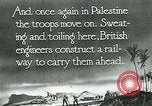 Image of British military engineers build a railroad line Palestine, 1917, second 13 stock footage video 65675026013