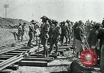 Image of British military engineers build a railroad line Palestine, 1917, second 19 stock footage video 65675026013