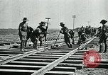 Image of British military engineers build a railroad line Palestine, 1917, second 25 stock footage video 65675026013