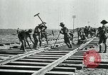 Image of British military engineers build a railroad line Palestine, 1917, second 26 stock footage video 65675026013