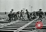 Image of British military engineers build a railroad line Palestine, 1917, second 28 stock footage video 65675026013