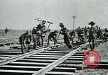 Image of British military engineers build a railroad line Palestine, 1917, second 30 stock footage video 65675026013